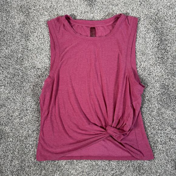 Beyond Yoga Tank Top Womens XS Pink Knot Front Muscle Sleeveless Made in USA - Picture 1 of 6
